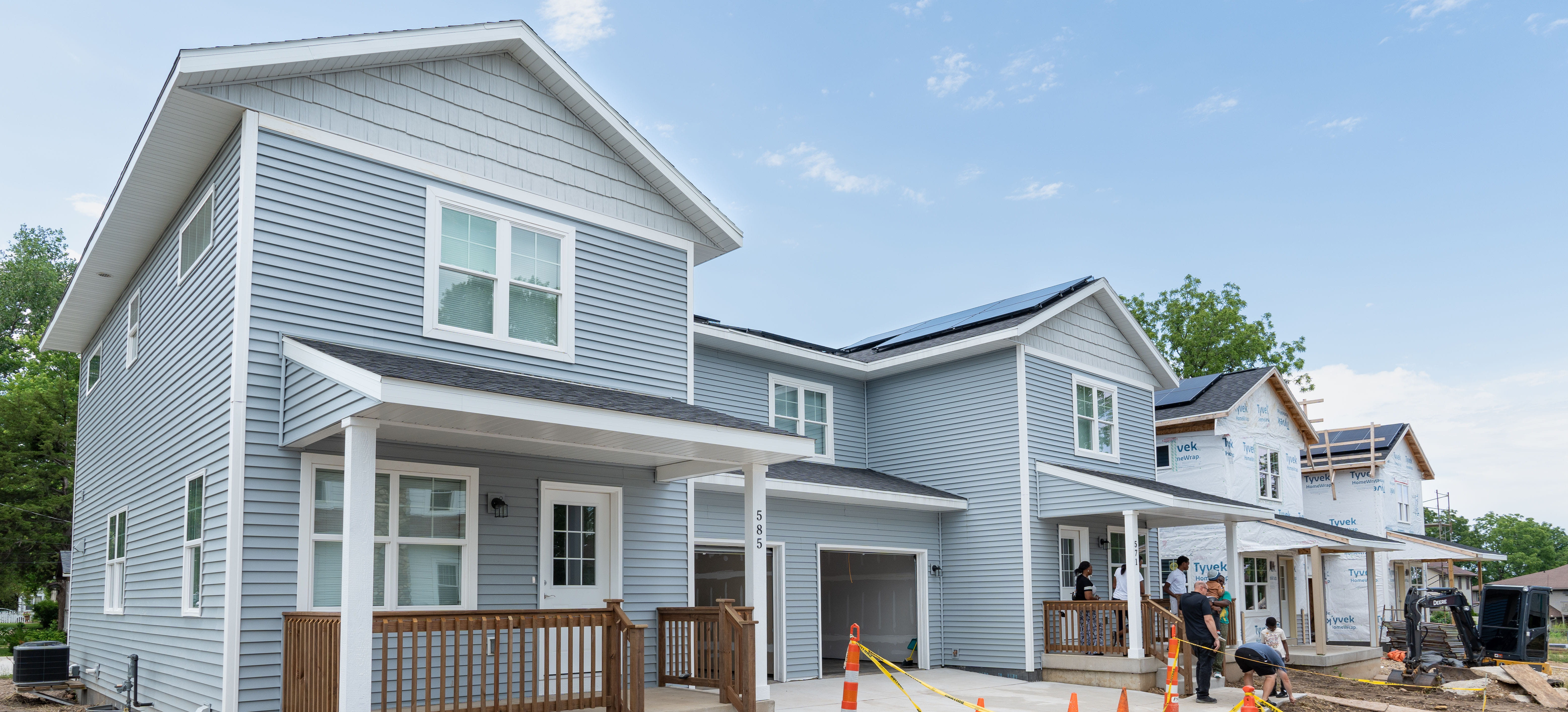 Exterior of a newly built twin home