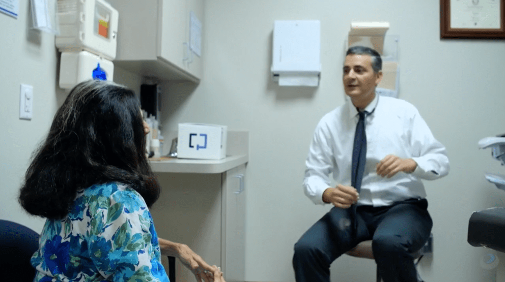 A doctor and patient at a medical appointment